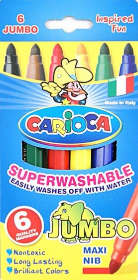 Фломастеры толстые 6 цветов CARIOCA JUMBO (40568) Фломастеры толстые 6 цветов CARIOCA JUMBO (40568)