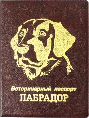 Обложка на ветеринарный паспорт Лабрадор, бордовая обложка книги