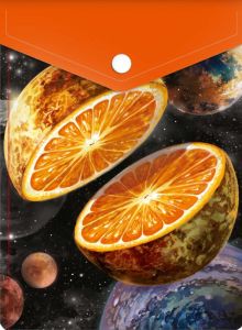 Папка для документов Космический апельсин, вертикальная