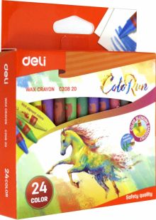 Мелки восковые "Colorun", 24 цвета (EC20820)