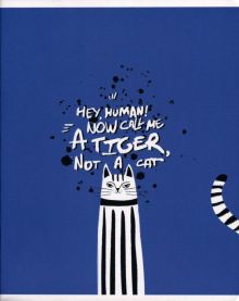 Тетрадь Hey human. Синий кот, 48 листов, клетка