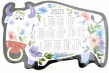 Календарь на магните с вырубкой на 2021 год "Год быка. Белый"
