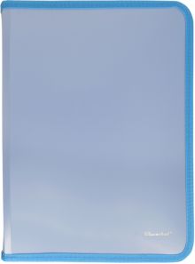 Папка для тетрадей пластик, на молнии, A4, голубой (67163)