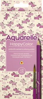 Карандаши акварельные HappyColor, 12 цветов