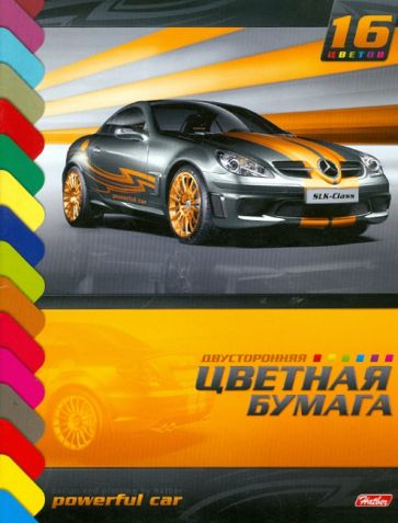 Бумага цветная двусторонняя "Автоспорт" (16Бц4 06123) Бумага цветная двусторонняя "Автоспорт" (16Бц4 06123)