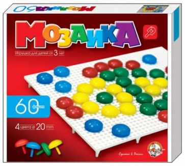 Мозаика (d=20, 4 цвета, 60 штук, 1 поле) (00978) Мозаика (d=20, 4 цвета, 60 штук, 1 поле) (00978)
