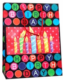 Пакет подарочный "Happy birthday-свечи" Пакет подарочный "Happy birthday-свечи"