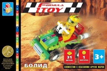 Конструктор 31 деталь. ФОРМУЛА 1TOY. Болид зеленый. (Т50756) Конструктор 31 деталь. ФОРМУЛА 1TOY. Болид зеленый. (Т50756)