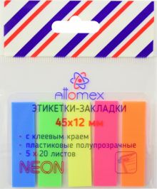 Этикетки-закладки Neon, 5 цветов