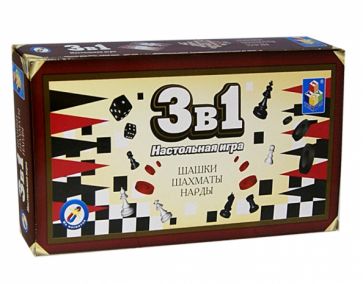 Настольная игра 3 в 1 "Шашки, шахматы, нарды" (Т52450) Настольная игра 3 в 1 "Шашки, шахматы, нарды" (Т52450)
