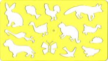 Шаблон для рисования Животные, желтый