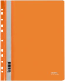 Папка-скоросшиватель, А4, оранжевая с прозрачным верхом
