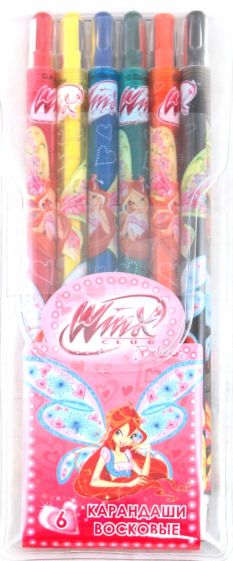 Карандаши восковые 6 цветов выкручивающиеся "Winx" (TITI-CP-6/W) Карандаши восковые 6 цветов выкручивающиеся "Winx" (TITI-CP-6/W)