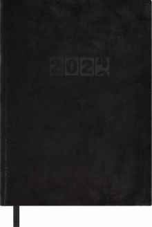Ежедневник датированный на 2024 год Тиволли глосс, черный, А6+, 176 листов