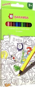 Карандаши 12 цветов из черного дерева (B33412)