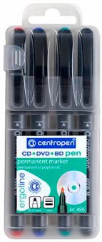 Набор маркеров для CD/DVD, круглый, 4 цвета