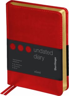 Ежедневник недатированный "xGold", красный, А6, 160 листов (UD0_81606)