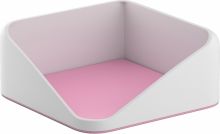 Подставка для бумажного блока, белая с розовым