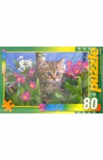 Пазл-80. П0080212 Котенок в фиалках обложка книги Пазл-80. П0080212 Котенок в фиалках обложка книги