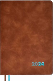 Еженедельник датированный на 2024 год Флоттер, коричневый, А5, 80 листов