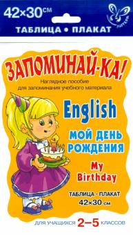 Английский. Мой день рождения. Для учащихся 2-5 классов. Плакат обложка книги Английский. Мой день рождения. Для учащихся 2-5 классов. Плакат обложка книги