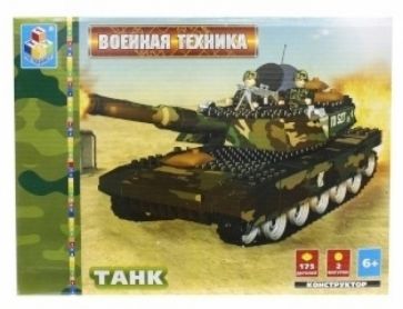 Конструктор 175 деталей. Танк (Т50102) Конструктор 175 деталей. Танк (Т50102)