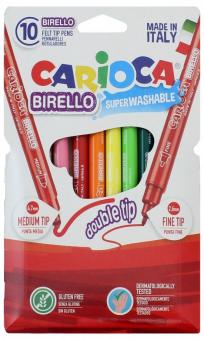 Фломастеры-линеры двухсторонние 10 цветов "CARIOCA Birello" (41438)