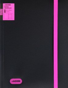 Папка с резинкой Monochrome, черная с розовым, А4