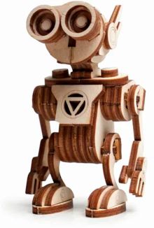 Конструктор 3D деревянный подвижный Робот Санни