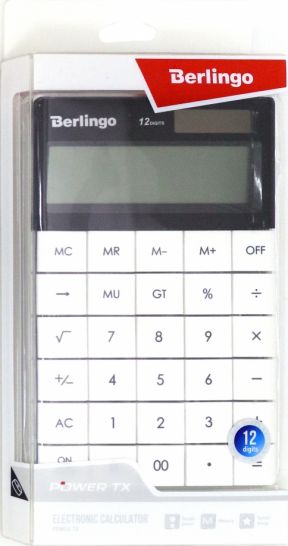 Калькулятор настольный 12 разрядов "Power TX" белый (CIW_100)