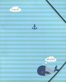 Папка на резинке А5+, Sea, кит (N1311)