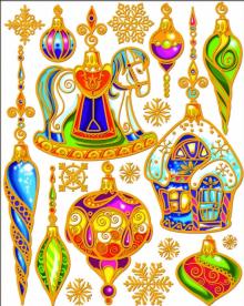 Украшение новогоднее оконное "Елочные украшения" (22252) Украшение новогоднее оконное "Елочные украшения" (22252)