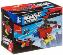 Конструктор 2 в 1 "Пожарная служба. Вертолет" (28 деталей) (ВВ3664)