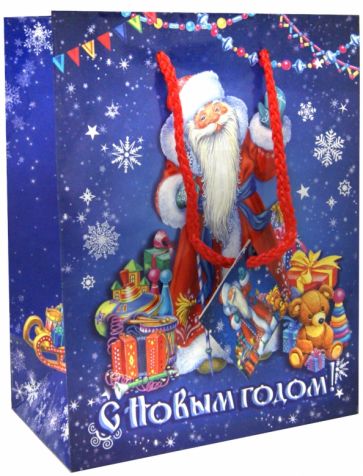 Пакет бумажный новогодний (18х23х10 см) (35116) Пакет бумажный новогодний (18х23х10 см) (35116)