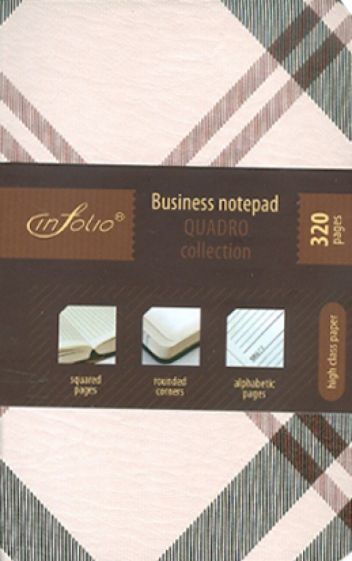 Бизнес-блокнот In Folio "Quadro" А6, клетка (I033/brown stripe) Бизнес-блокнот In Folio "Quadro" А6, клетка (I033/brown stripe)