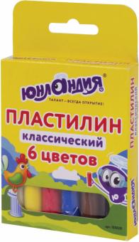 Пластилин 6 цветов "ЮНЛАНДИК-СКУЛЬПТОР" (105028)
