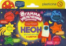 Пластилин флуоресцентный "Неон" (6 цветов, стек) (ПН906С) Пластилин флуоресцентный "Неон" (6 цветов, стек) (ПН906С)