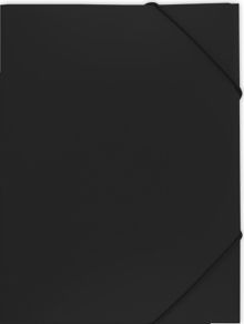 Папка конверт на резинке, А4, черная