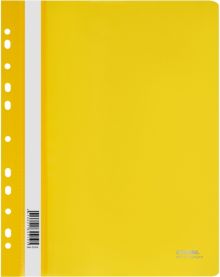 Папка-скоросшиватель, А4, желтая с прозрачным верхом