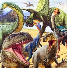 Пазл фигурный Динозавры, 80 деталей