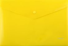 Папка-конверт на кнопке, А4, желтая