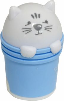 Точилка с контейнером и ластиком "Котята" (1 отверстие, в ассортименте) (35-0022)