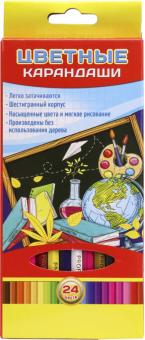 Карандаши цветные "Учись легко" (24 штуки, 24 цвета, пластик) (К-7127)