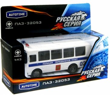 Машинка "ПАЗ-32053" полиция, 1:43 (49021) Машинка "ПАЗ-32053" полиция, 1:43 (49021)