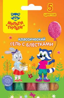 Гель с блестками 5 цветов "Приключения Енота" (GG_32567)